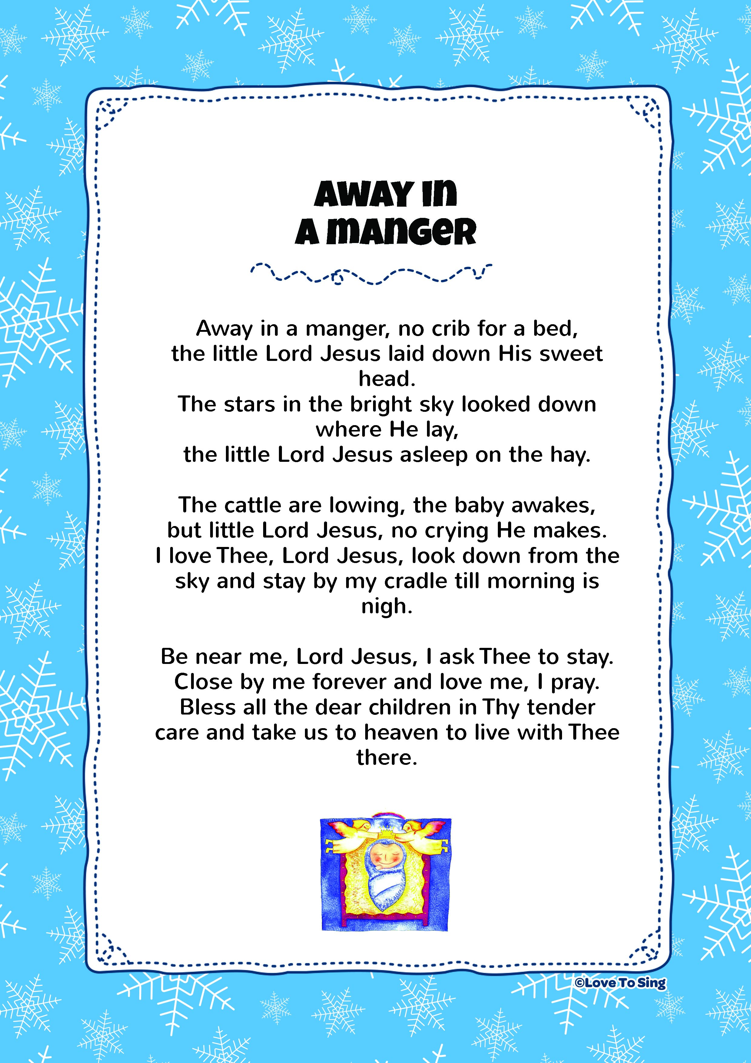 Printable Words To Away In A Manger Words Print