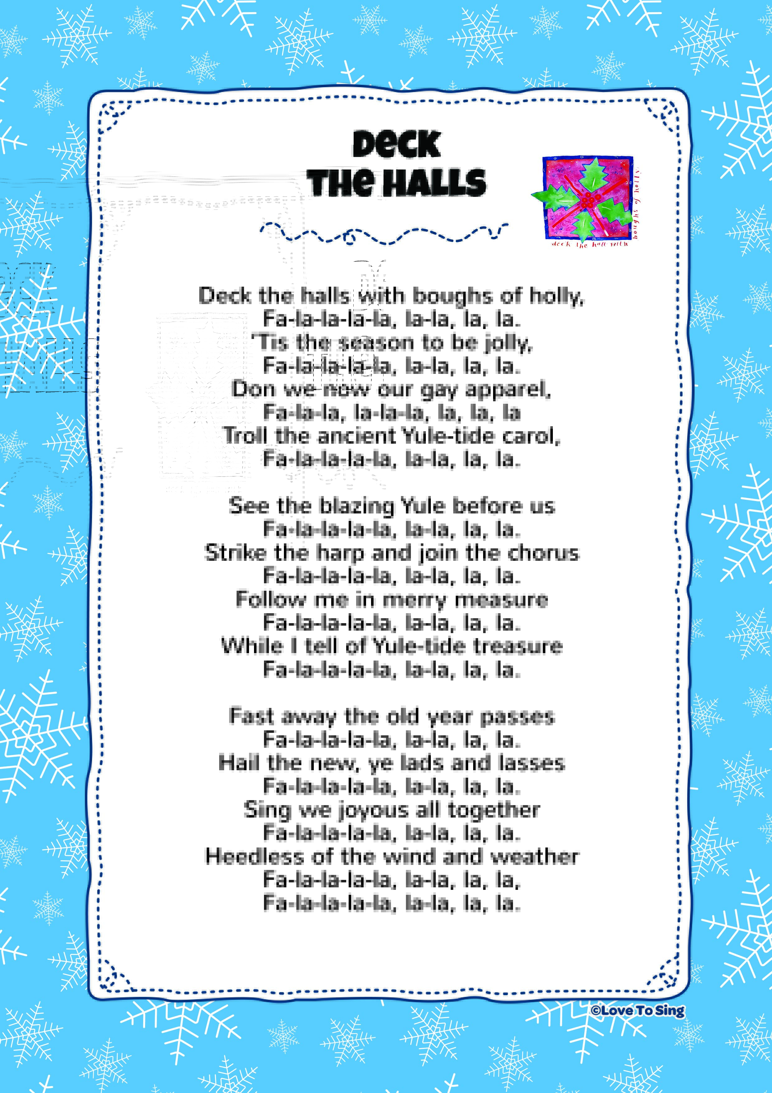 Deck The Hall Kids Video Song with FREE Lyrics & Activities!