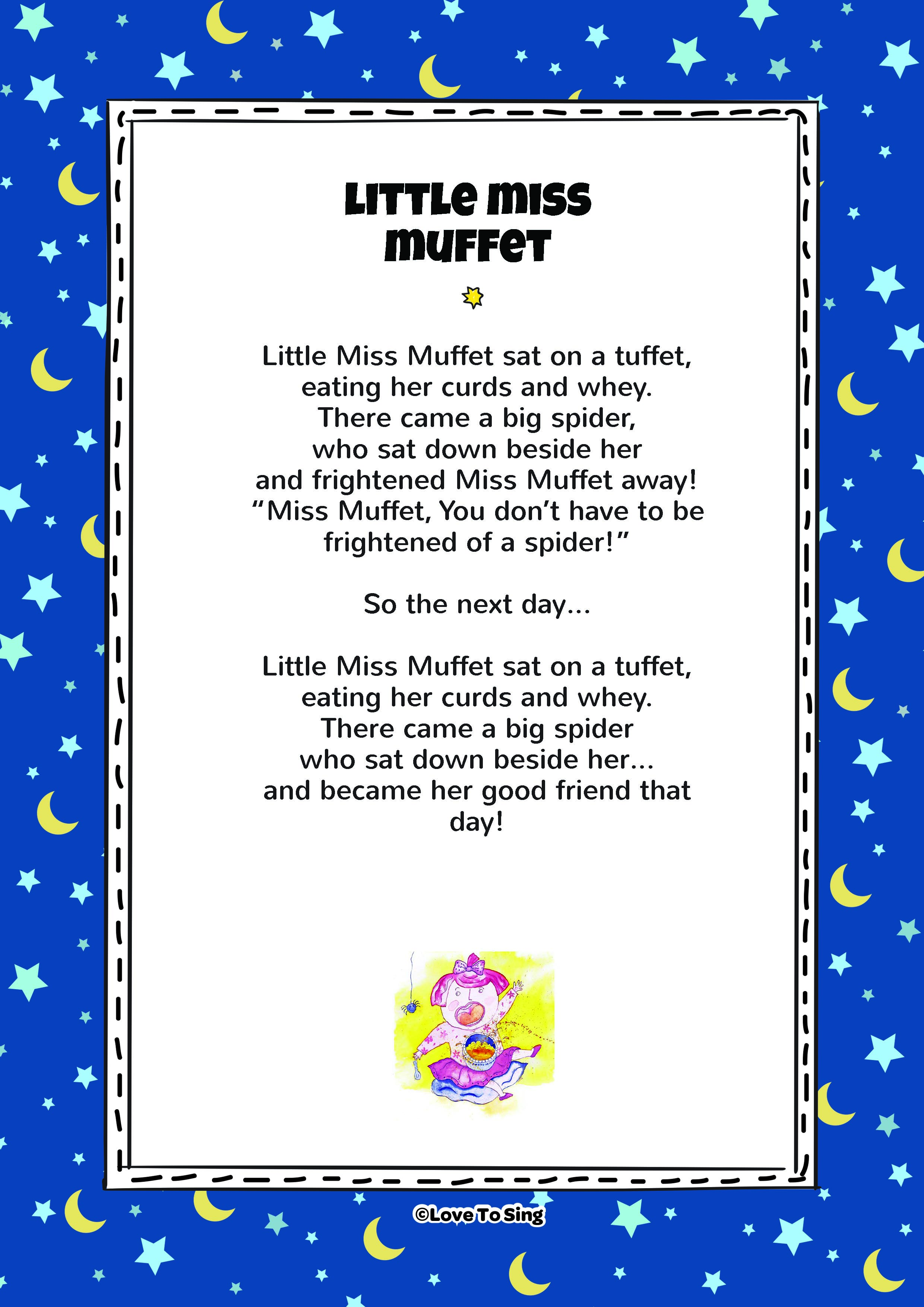 Words To Little Miss Muffet Nursery Rhyme