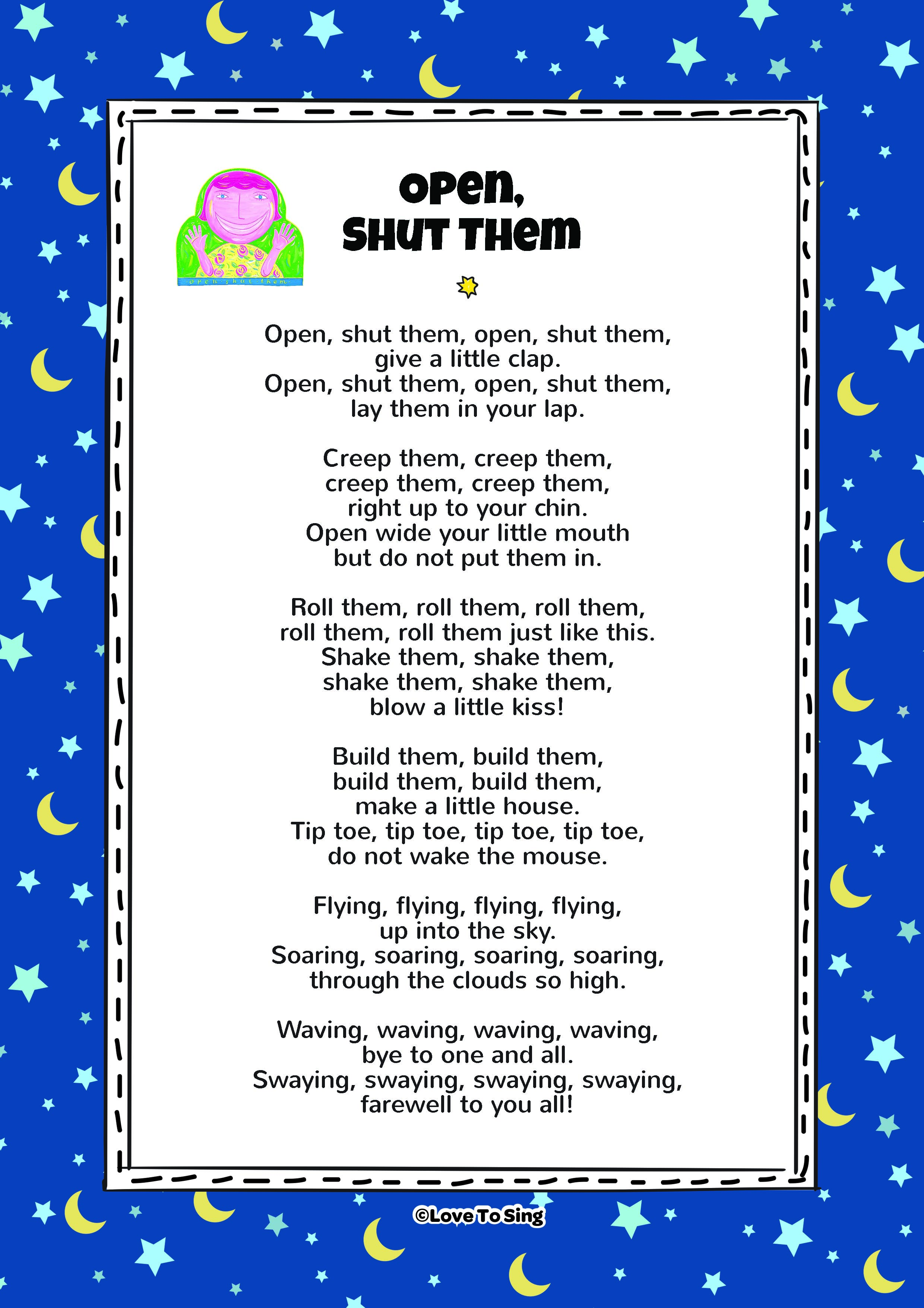 Open Shut Them Kids Video Song With FREE Lyrics Activities 