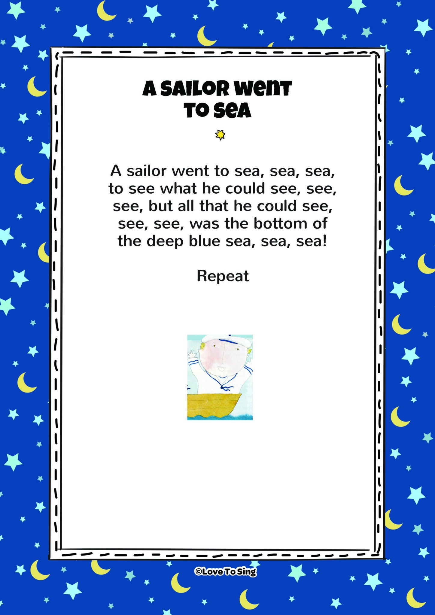 A Sailor Went To Sea, Sea, Sea | Kids Video Song with FREE Lyrics