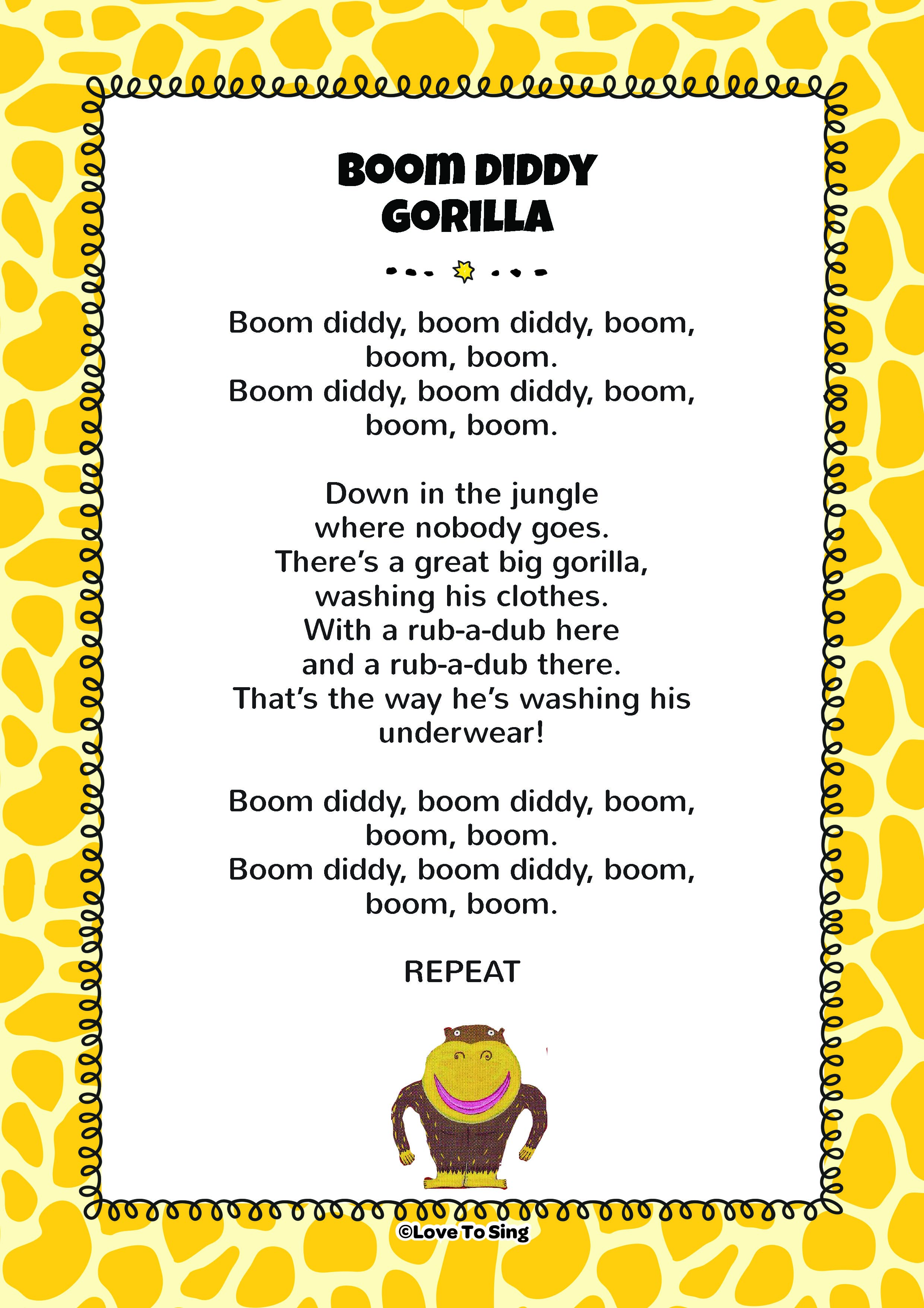 Jungle Songs for Kindergarten Down in the Jungle Rhyme