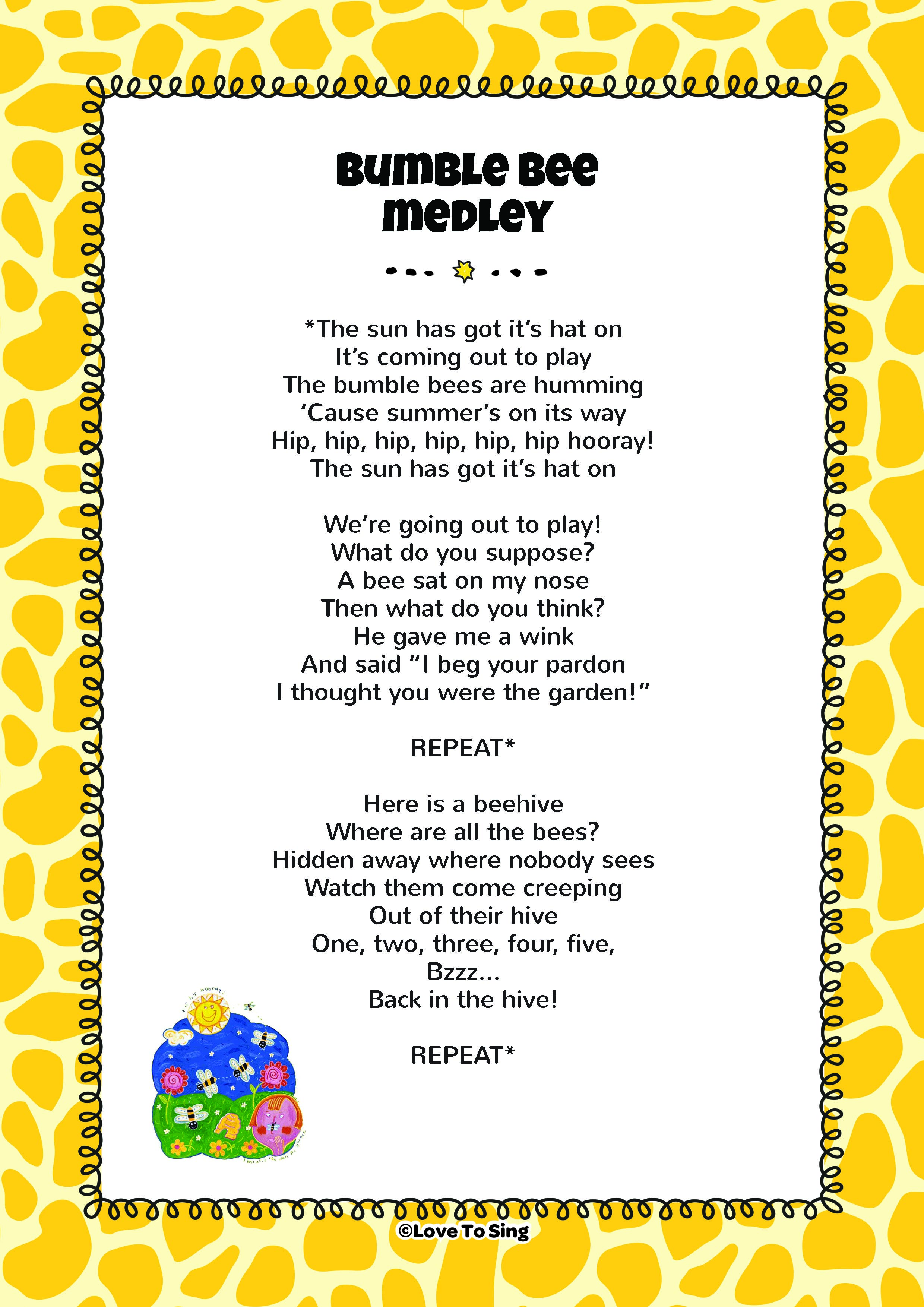 Bumble Bee Medley Song | FREE Video Song, Lyrics & Activities