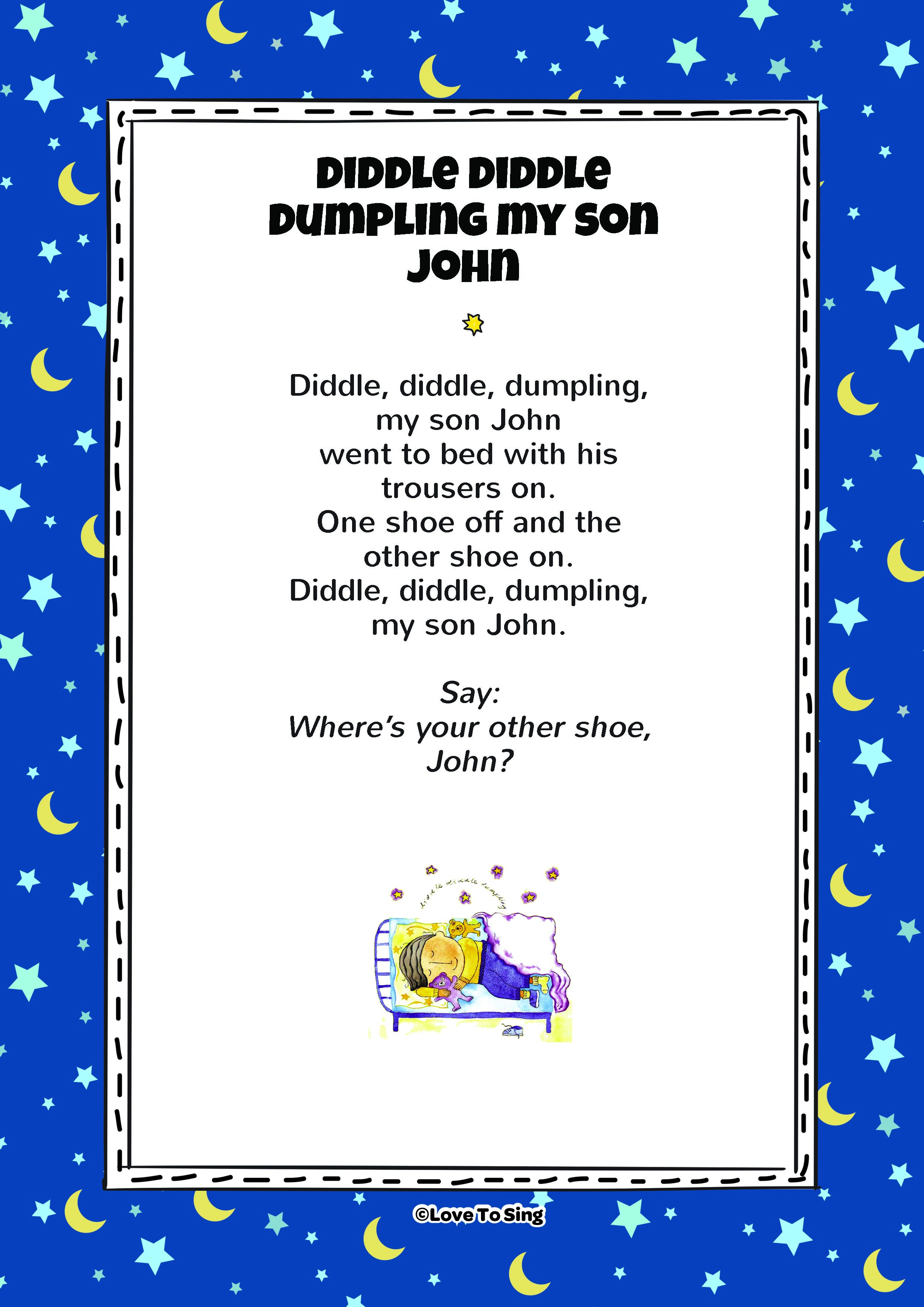 Diddle Diddle Dumpling My Son John Kids Video Song with 