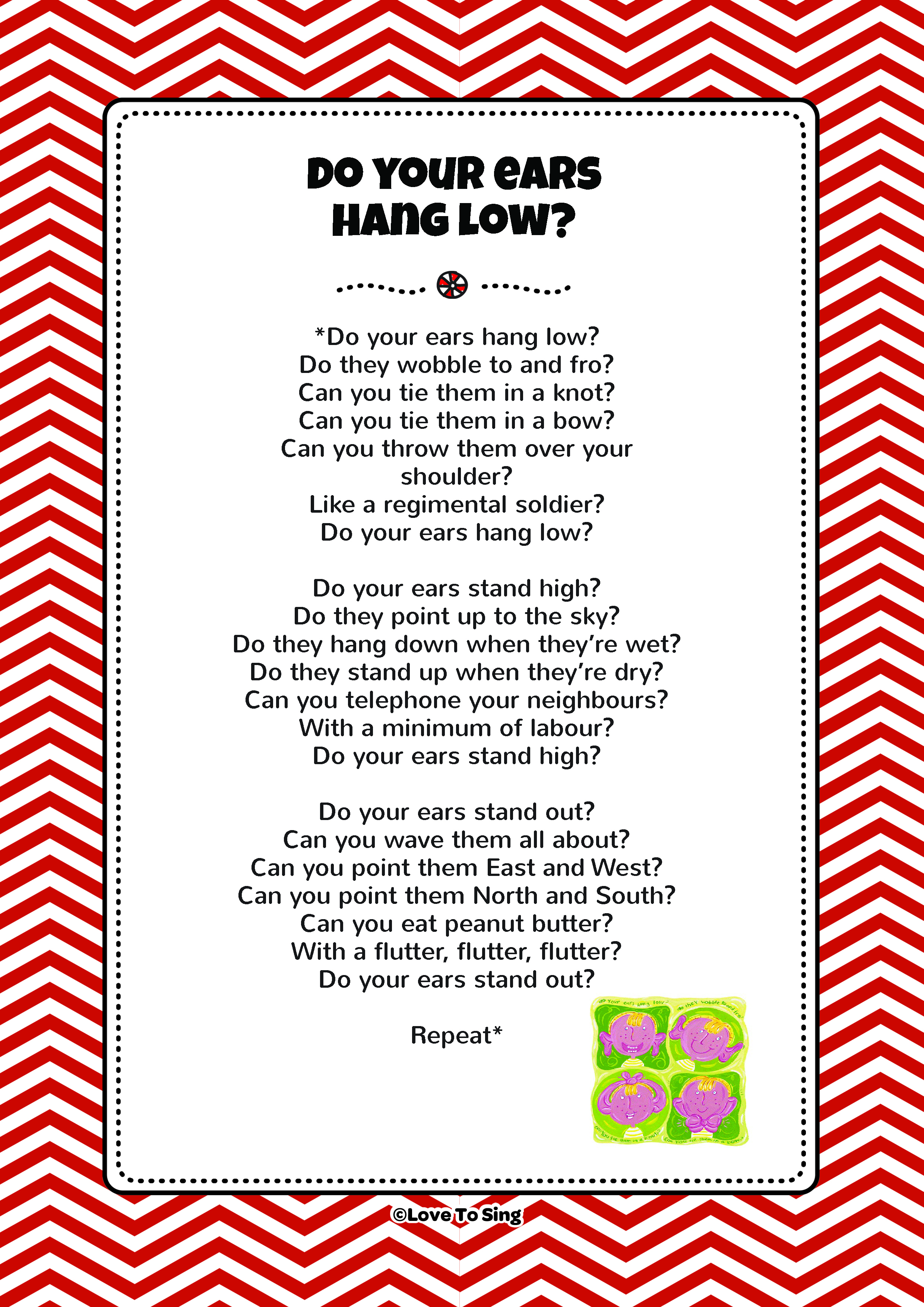 Do Your Ears Hang Low Song  FREE Video Song, Lyrics 