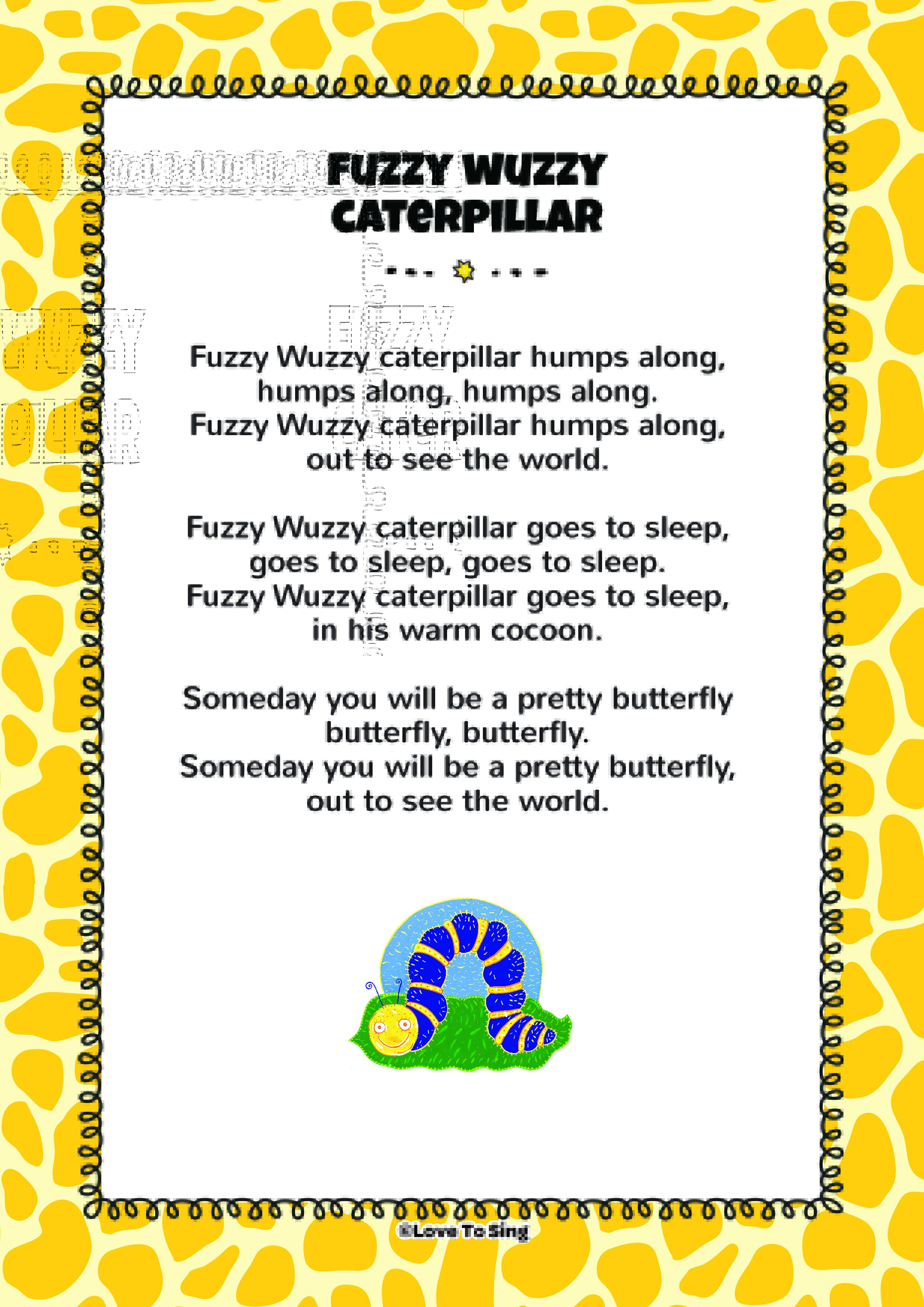 Fuzzy Wuzzy Caterpillar Song  FREE Kids Videos & Activities