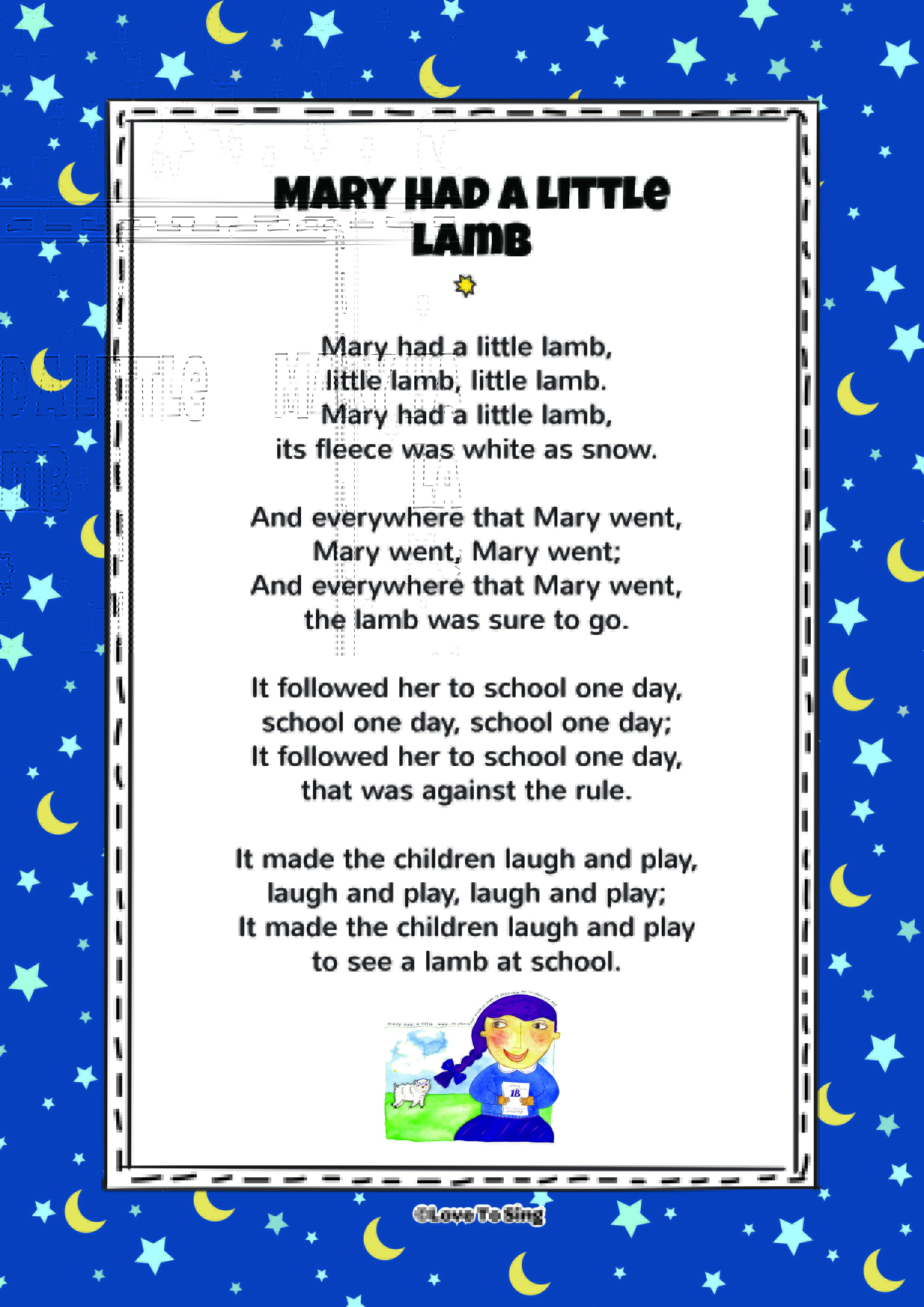 Mary Had a Little Lamb Rhyme FREE Kids Videos & Activities