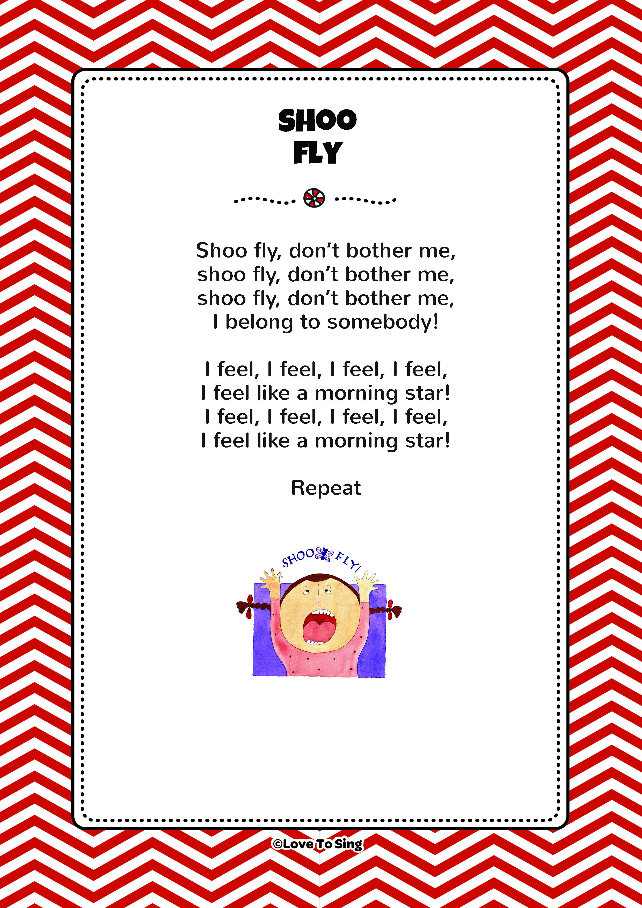 Shoo Fly Nursery Rhyme FREE Video Song Lyrics Activities