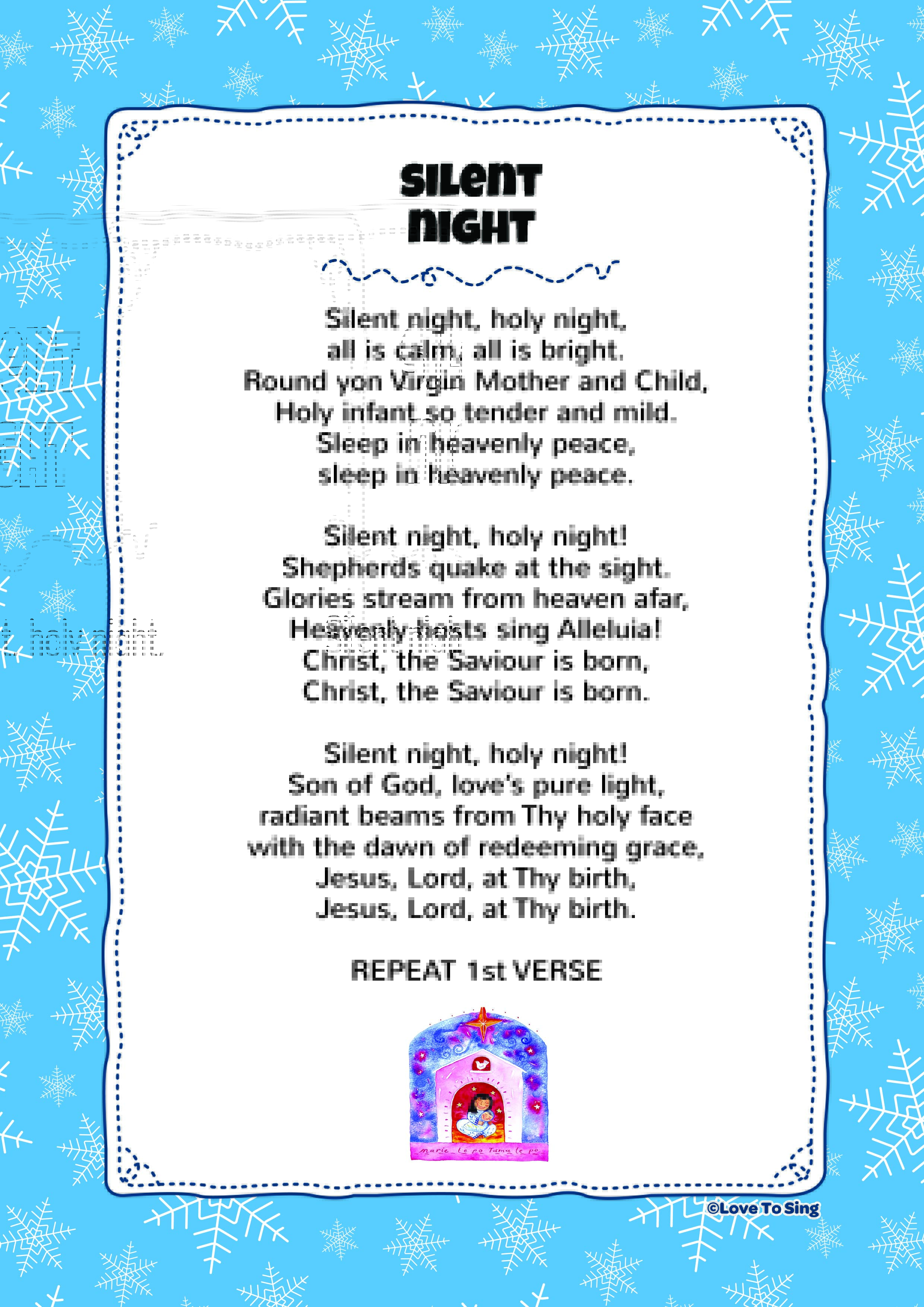 Lyrics Silent Night Printable - Printable World Holiday