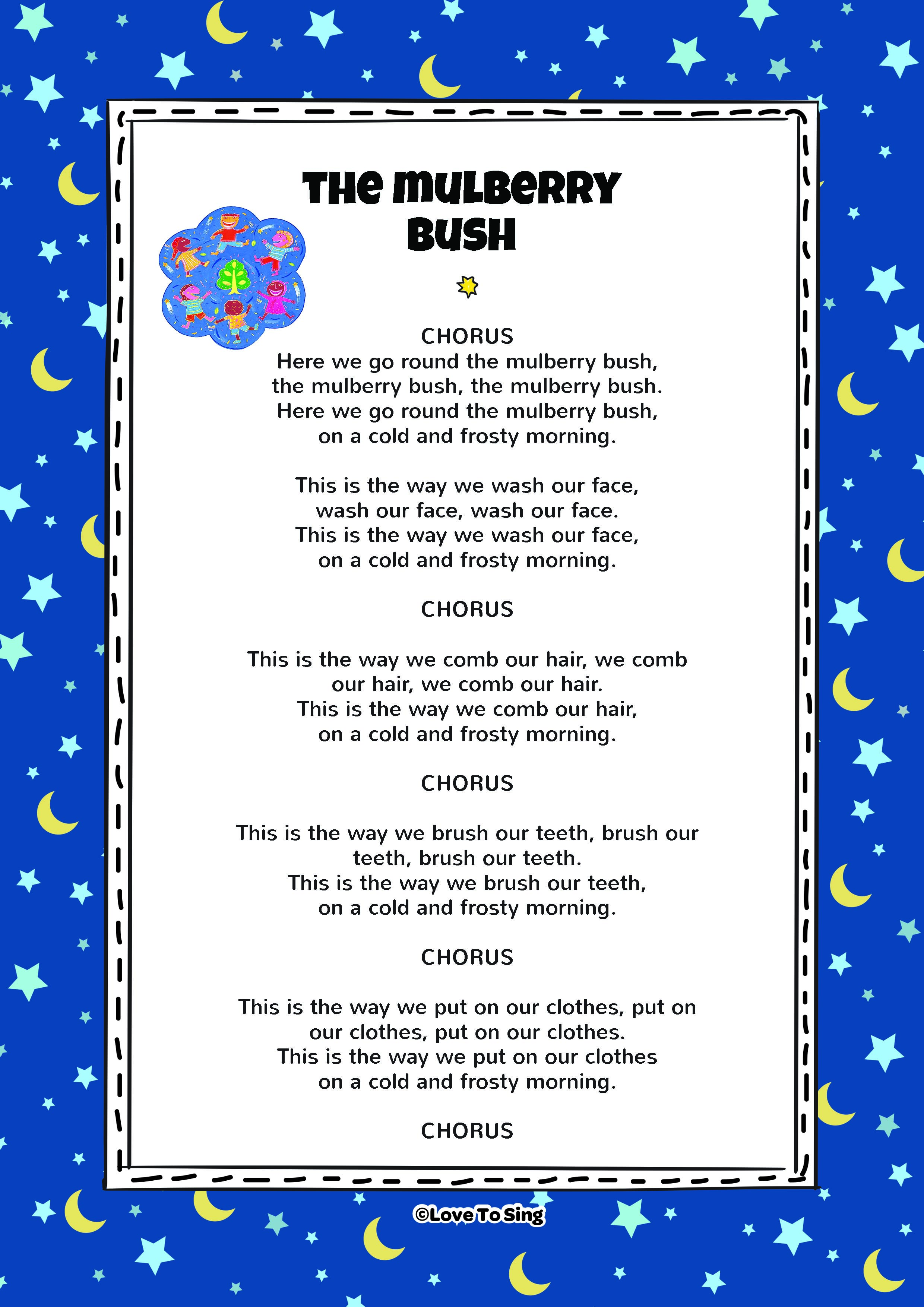 Mulberry bush discount nursery rhyme