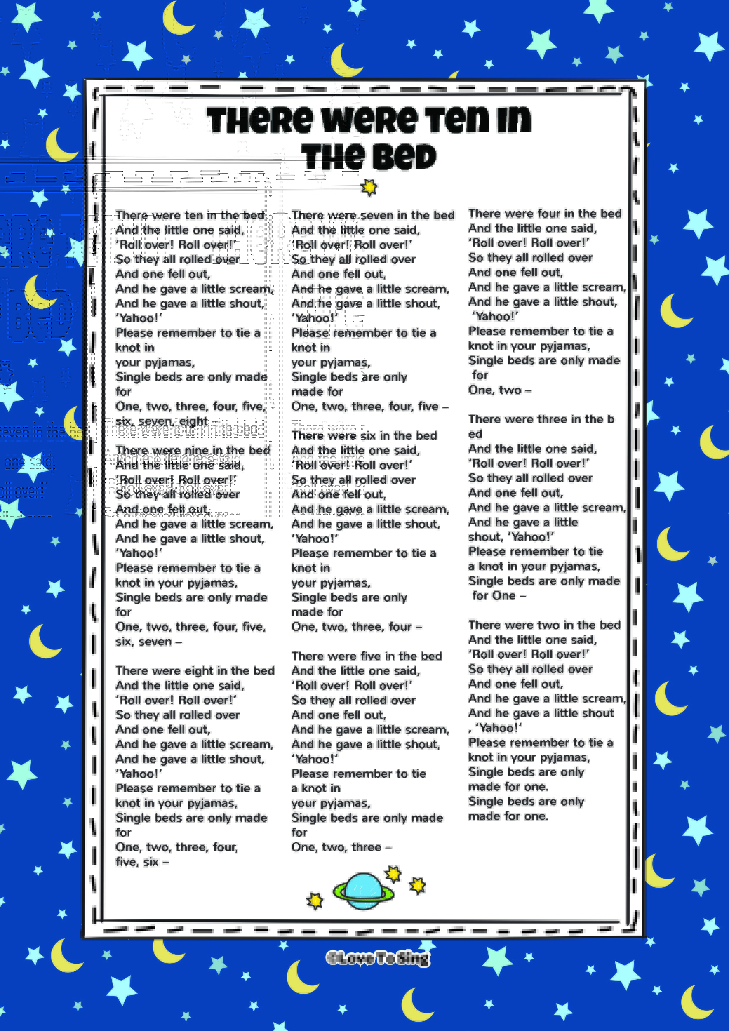 There Were Ten In The Bed Kids Video Song with FREE Lyrics & Activities!