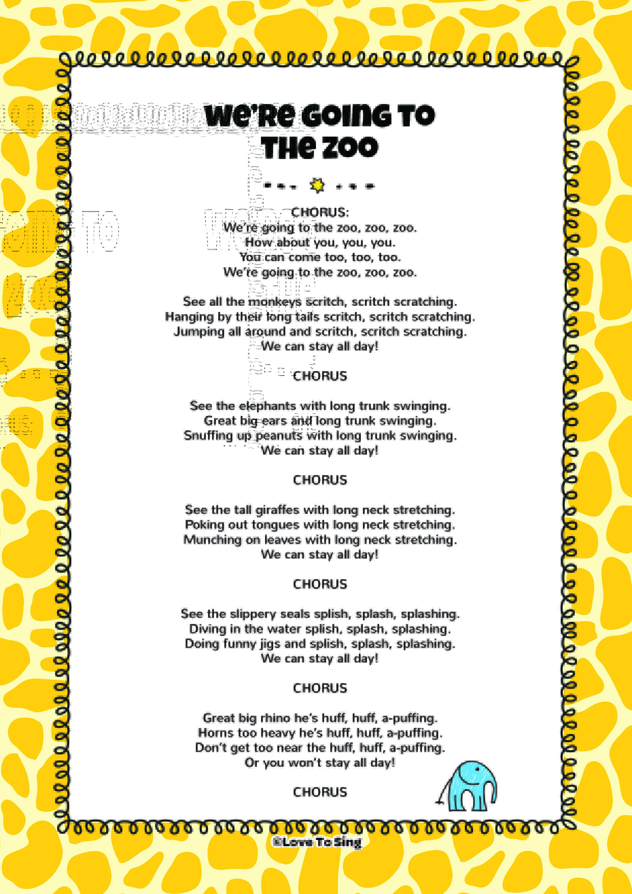 We're Going to the Zoo Song | FREE Video Song & Lyrics