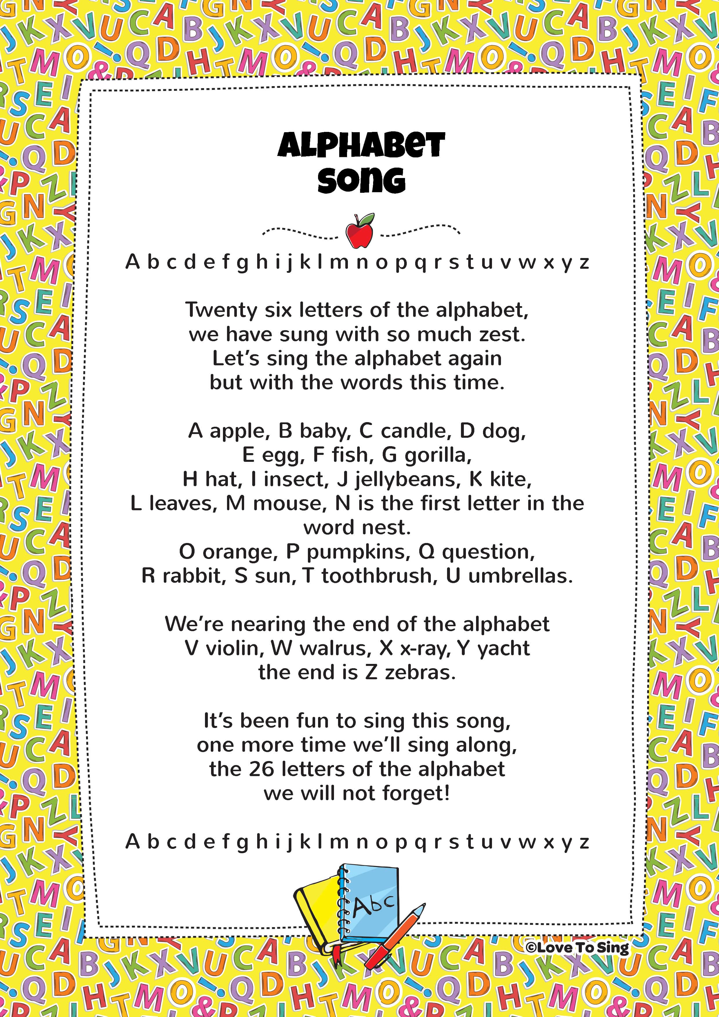 Abc Song Printable