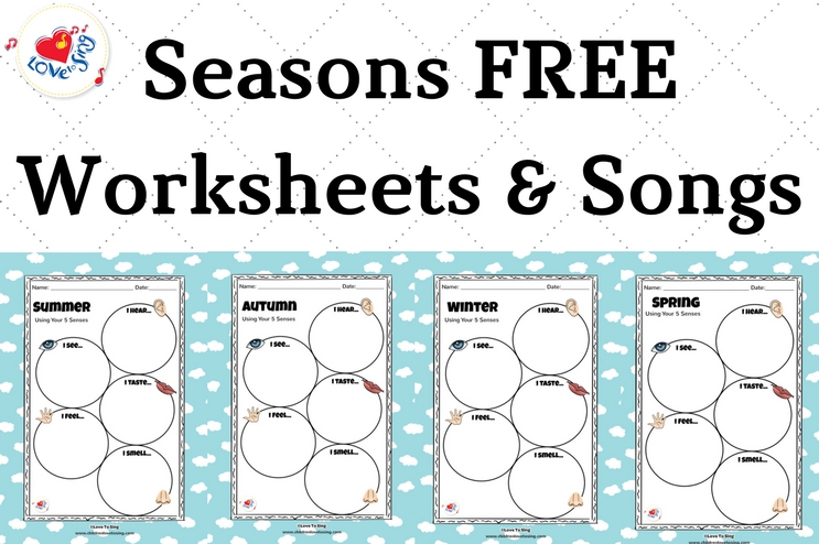 Seasons Worksheet and Songs FREE